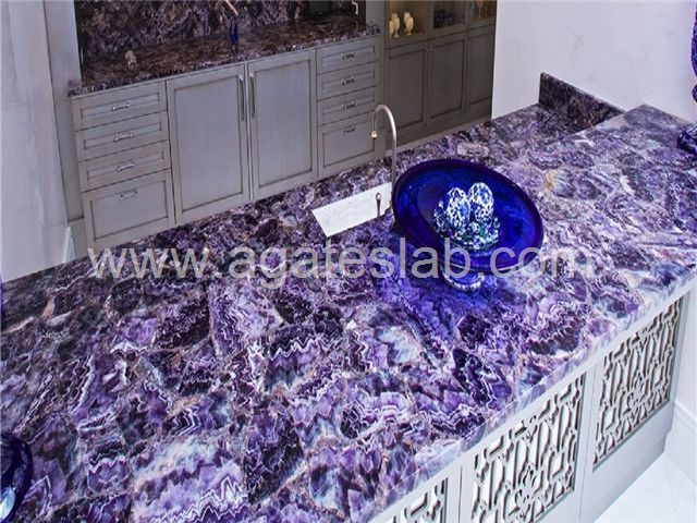 Purple agate countertop
