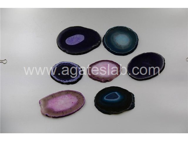 Mixed color agate coaster (6)